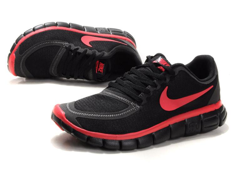 Nike Free Run 5.0 V4 Black Red Running Shoes