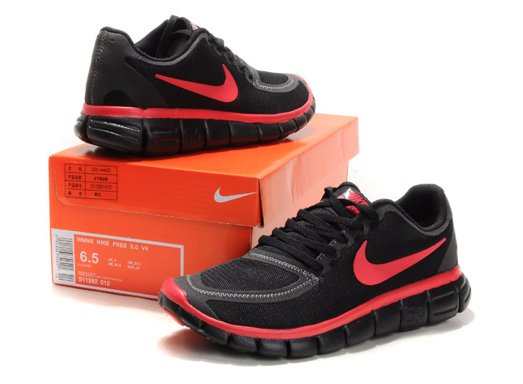 Nike Free Run 5.0 V4 Black Red Running Shoes