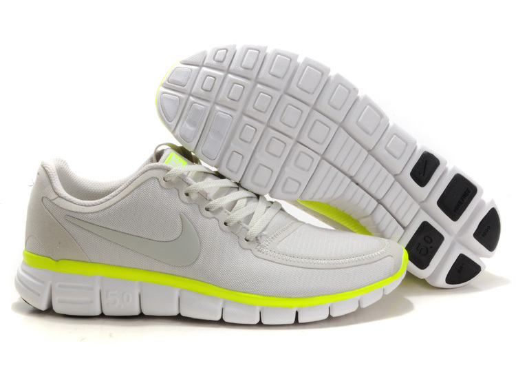 Nike Free Run 5.0 V4 Grey Yellow White Running Shoes - Click Image to Close