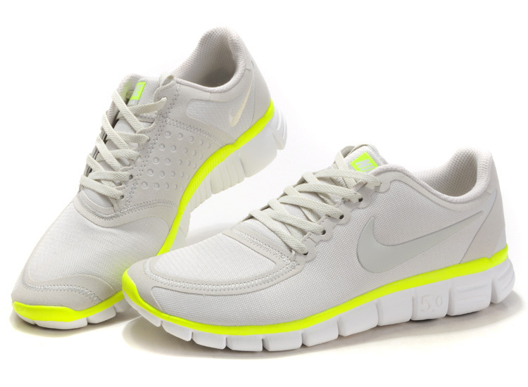 Nike Free Run 5.0 V4 Grey Yellow White Running Shoes - Click Image to Close