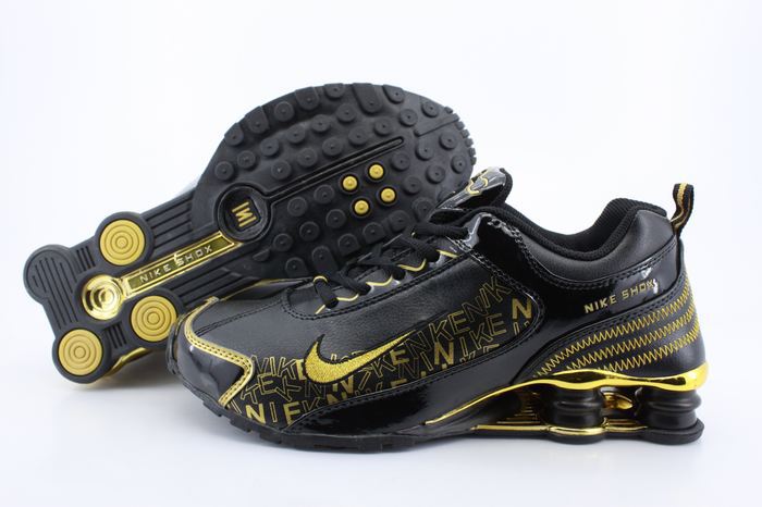 Nike Shox R4 Shoes Black Gold - Click Image to Close