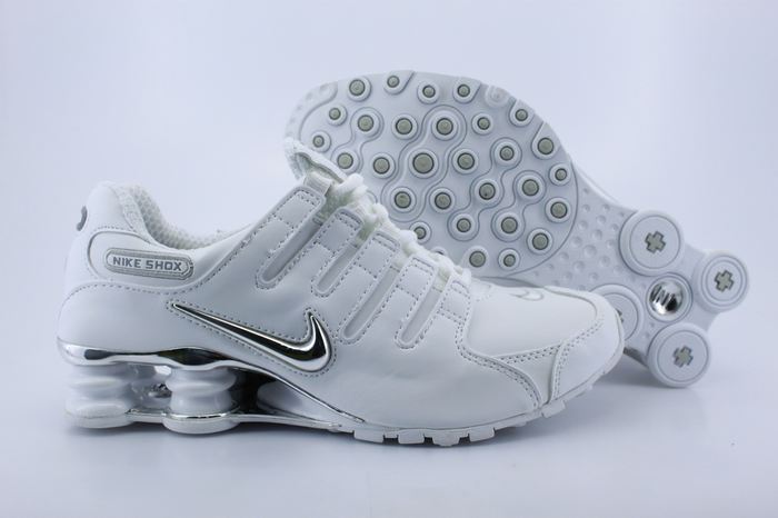 Nike Shox NZ Shoes All White Black Swoosh