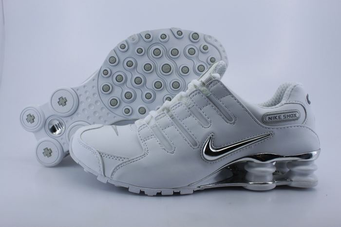 Nike Shox NZ Shoes All White Black Swoosh