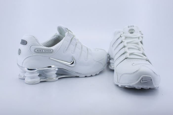 Nike Shox NZ Shoes All White Black Swoosh