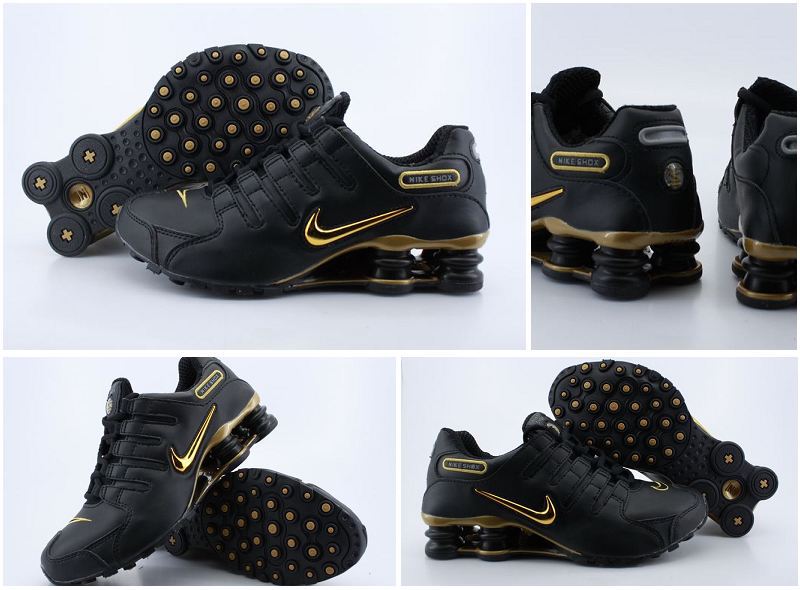 Nike Shox NZ Shoes Black Gold - Click Image to Close