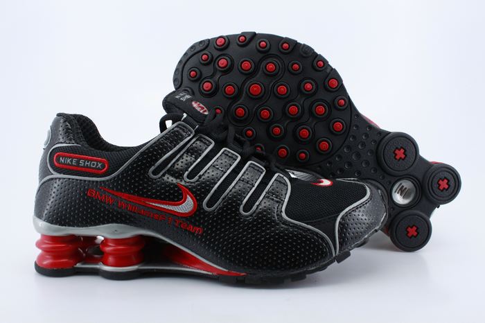 Nike Shox NZ Shoes Black Red Swoosh - Click Image to Close