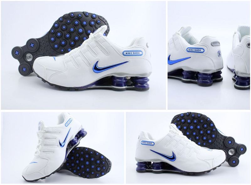 Nike Shox NZ Shoes White Blue - Click Image to Close