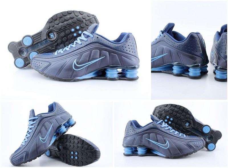 Nike Shox R4 Shoes All Blue - Click Image to Close