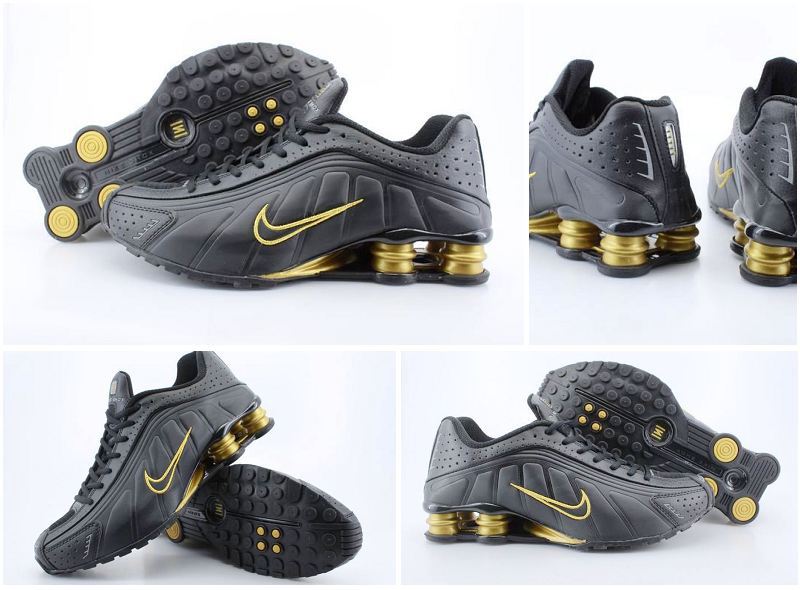 Nike Shox R4 Shoes Black Gold