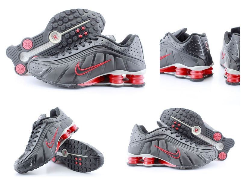 Nike Shox R4 Shoes Black Red Air Cushion - Click Image to Close