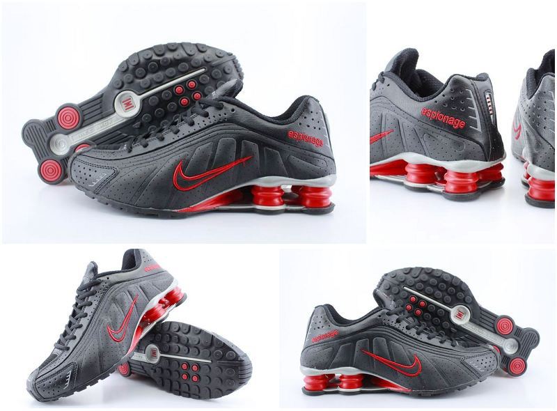 Nike Shox R4 Black Red Swoosh