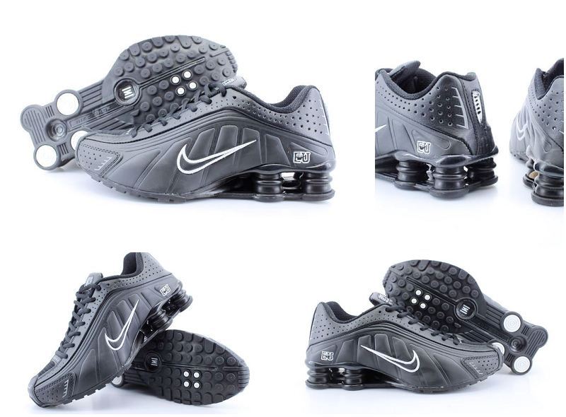 Nike Shox R4 Shoes Black Silver Swoosh