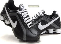 Nike Shox R4 Shoes Black White Big Swoosh - Click Image to Close