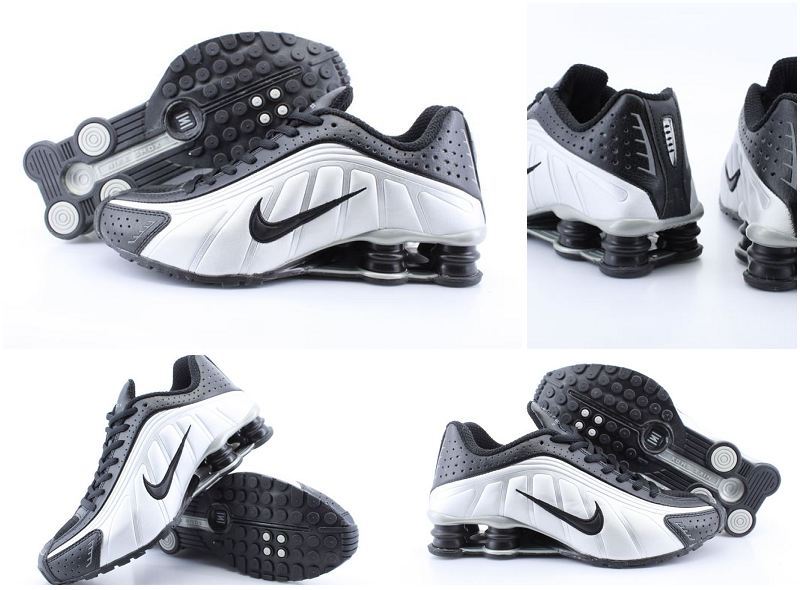 Nike Shox R4 Shoes Black White Black Swoosh