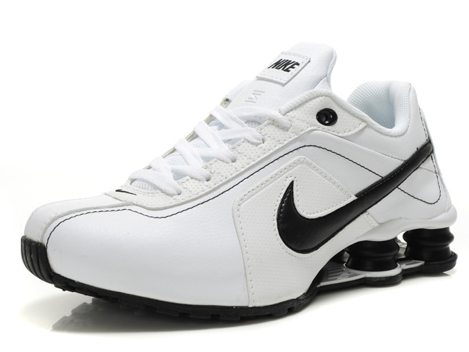 Nike Shox R4 Shoes Black White Swoosh - Click Image to Close