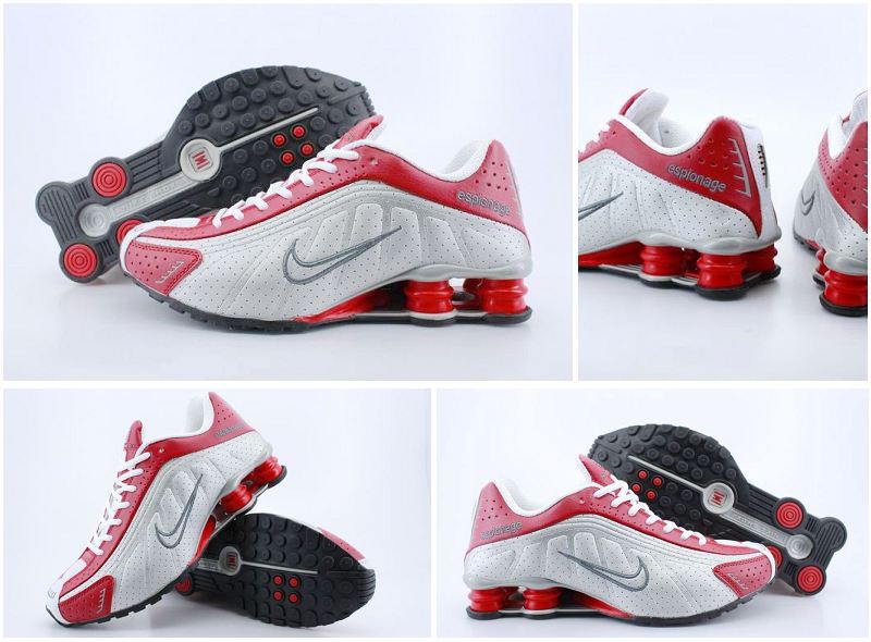 Nike Shox R4 Shoes Red White Grey Swoosh