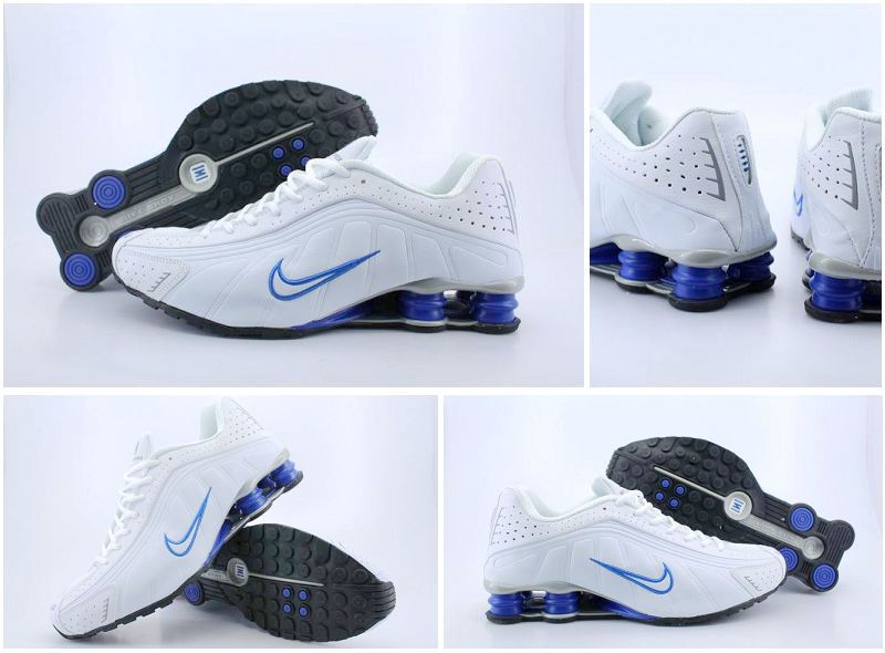 Nike Shox R4 Shoes White Blue