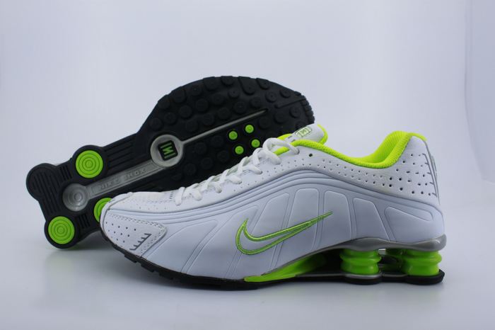 Nike Shox R4 Shoes White Green - Click Image to Close