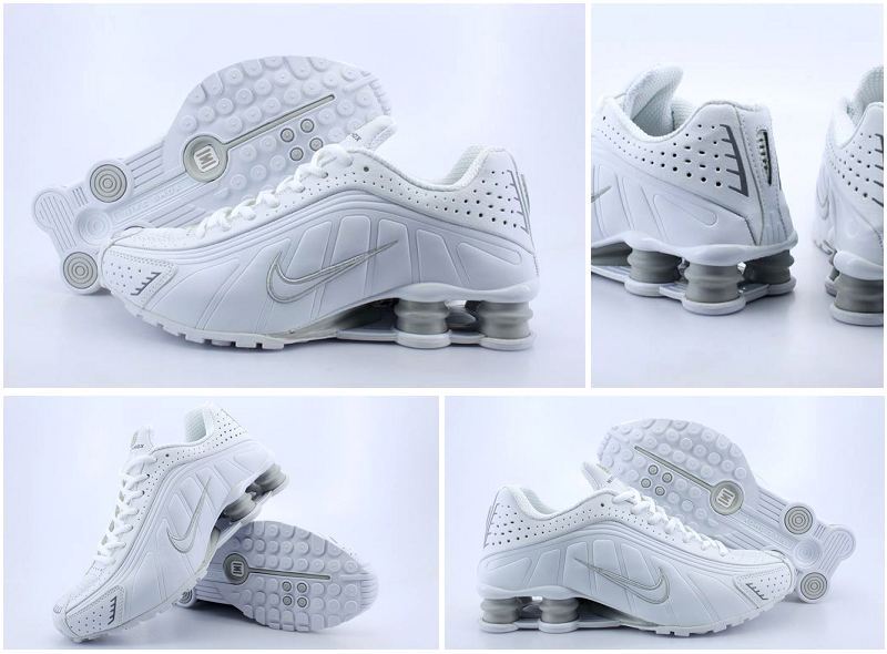 Nike Shox R4 Shoes White Grey Swoosh