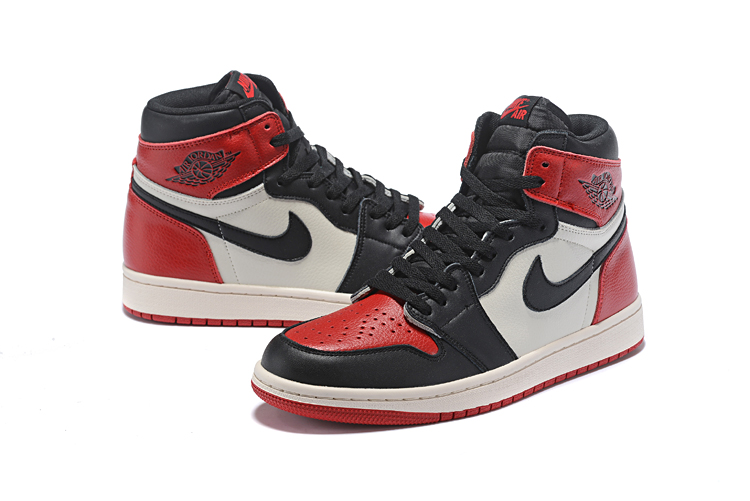 New Air Jordan 1 High Black Red White Shoes