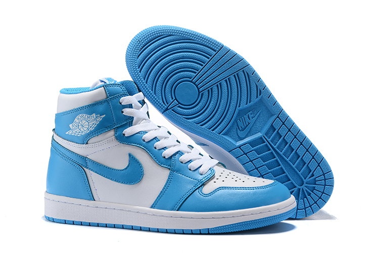New Air Jordan 1 High White Blue Shoes - Click Image to Close