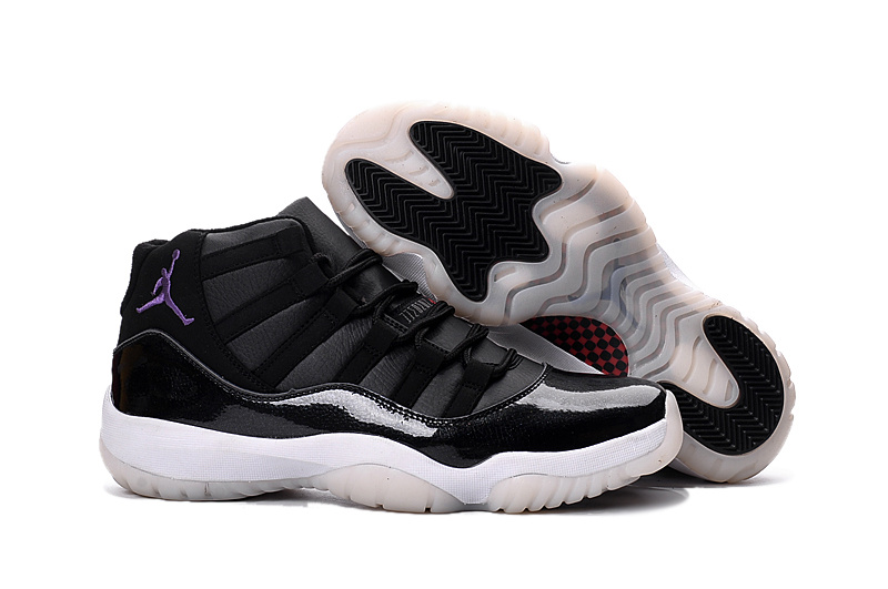 New Air Jordan 11 Black White Purple - Click Image to Close