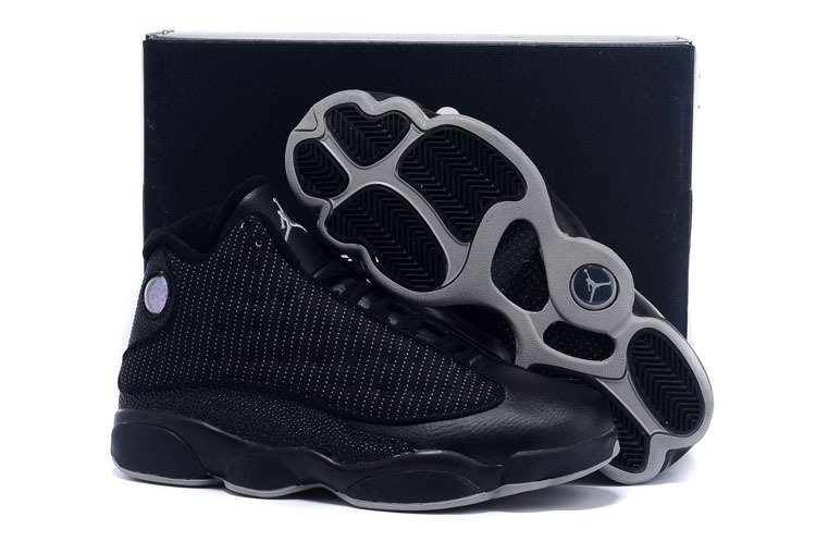 New Air Jordan 13 All Black Grey 2015 Online - Click Image to Close