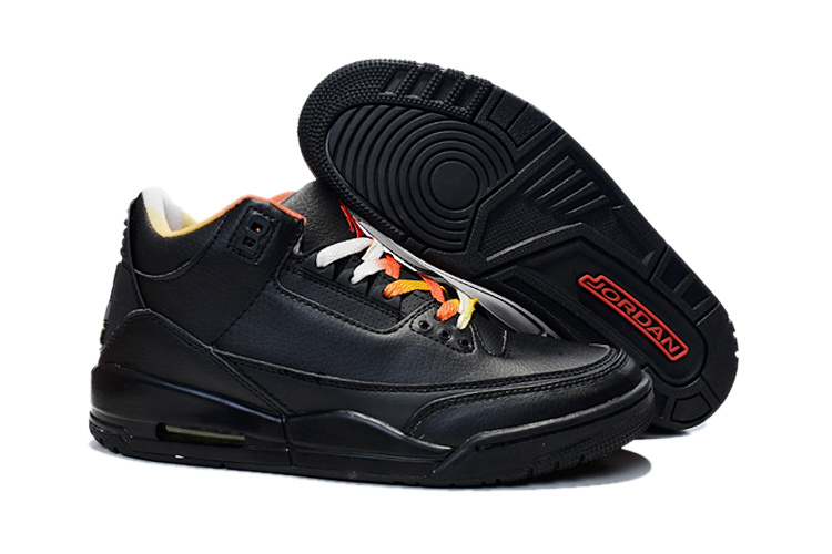 New Air Jordan 3 PE Drake vs Lil Wayne Custom All Black Shoes - Click Image to Close