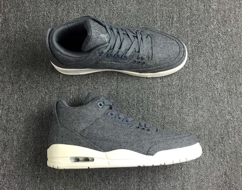 New Air Jordan 3 Wool Dark Grey Dark Grey Sail