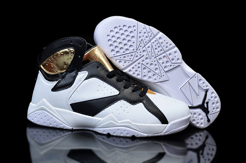 New Air Jordan 7 GS Champagne White Gold Black - Click Image to Close