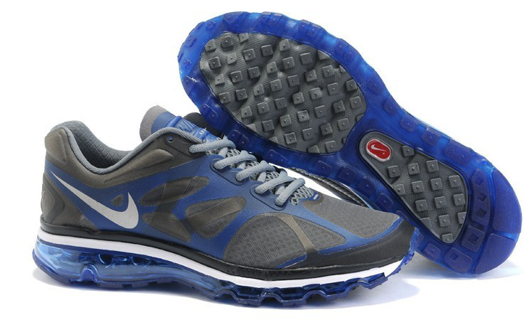 Nike Air Max 2012 Black Blue White Logo Shoes