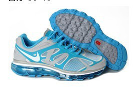 Nike Air Max 2012 Grey Blue White Logo Shoes - Click Image to Close