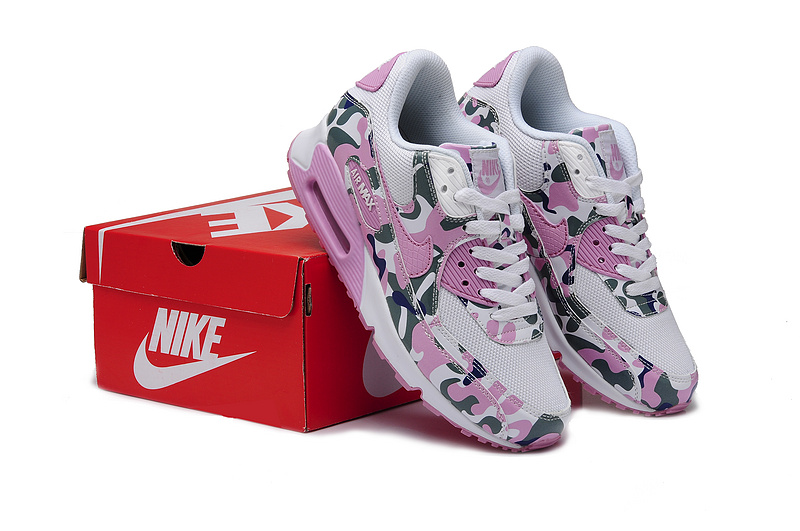 Nike Air Max 90 Pink Army White For Women - Click Image to Close