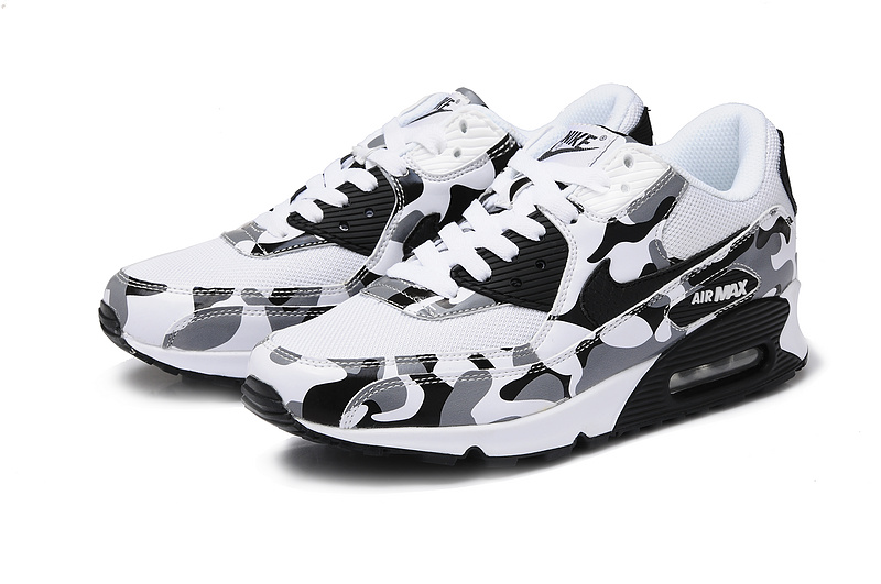 Nike Air Max 90 White Black For Women - Click Image to Close