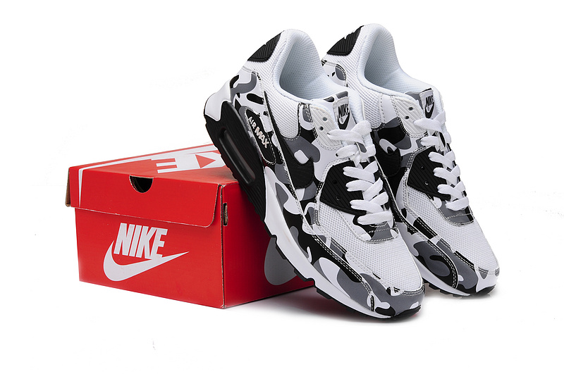 Nike Air Max 90 White Black For Women - Click Image to Close
