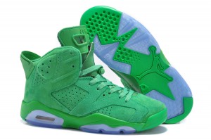 New Cheap Air Jordan 6 Suede All Green - Click Image to Close