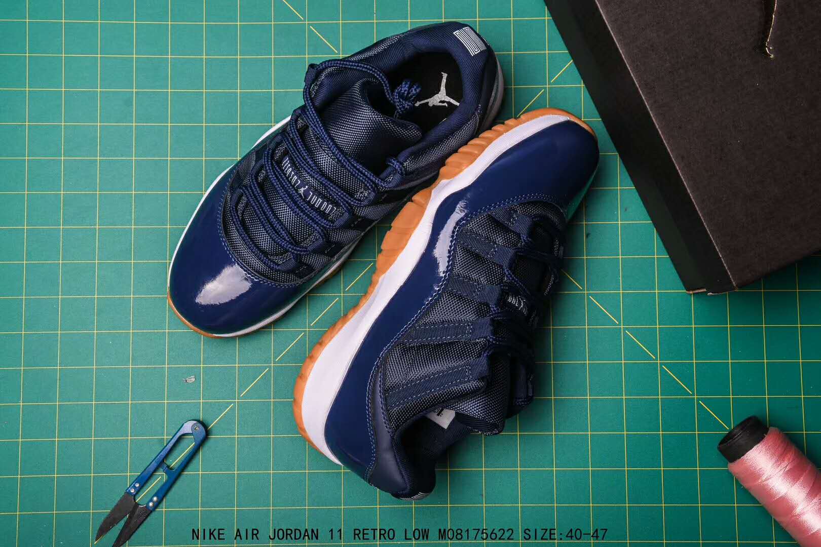 New Jordans 11 Low Suede Dark Blue Brown Sole Basketball Shoes
