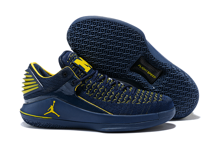 New Jordans 32 Dark Blue Yellow Shoes