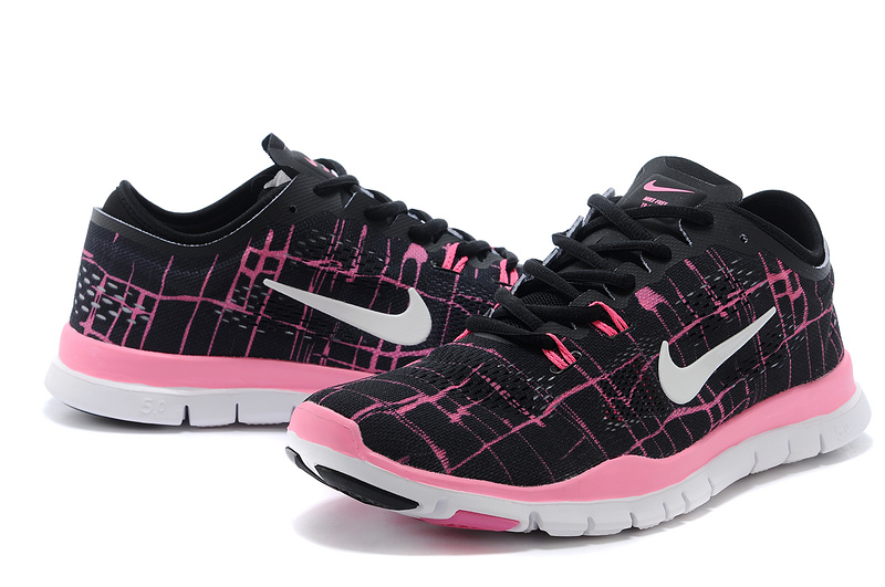 New Women Nike Free 5.0 Black Pink White Training Shoes - Click Image to Close