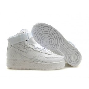 New Nike Air Force 1 High All White Shoes