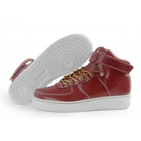 New Nike Air Force 1 High Shine Red White Shoes - Click Image to Close