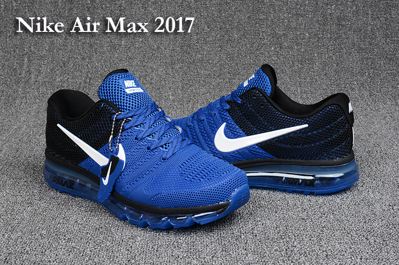Nike Air Max 2017 Blue Black White Running Shoes - Click Image to Close