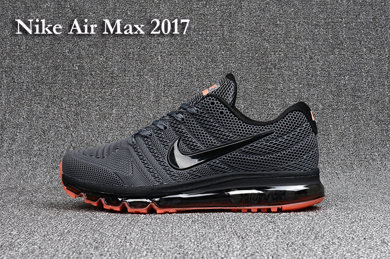 Nike Air Max 2017 Carbon Grey Orange Running Shoes - Click Image to Close
