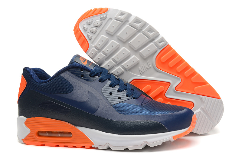 New Nike Air Max 90 Blue Orange Shoes - Click Image to Close