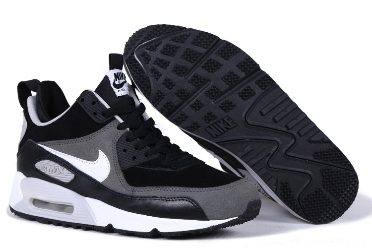 New Nike Air Max 90 High Black White Shoes - Click Image to Close