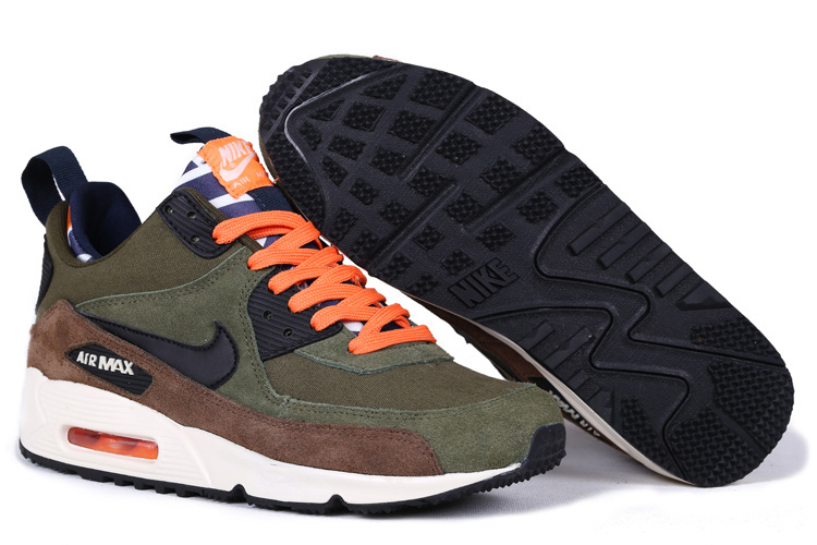 New Nike Air Max 90 High Green Black Orange Shoes