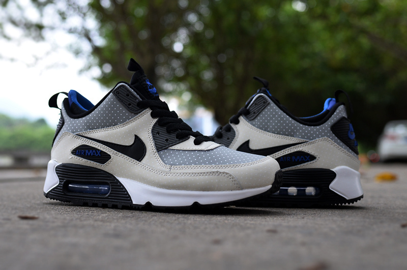 New Nike Air Max 90 High Grey Black Blue Shoes