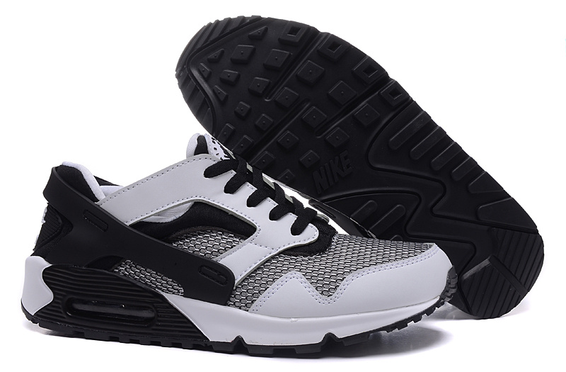 New Nike Air Max 90 Huarache Grey Black Shoes - Click Image to Close