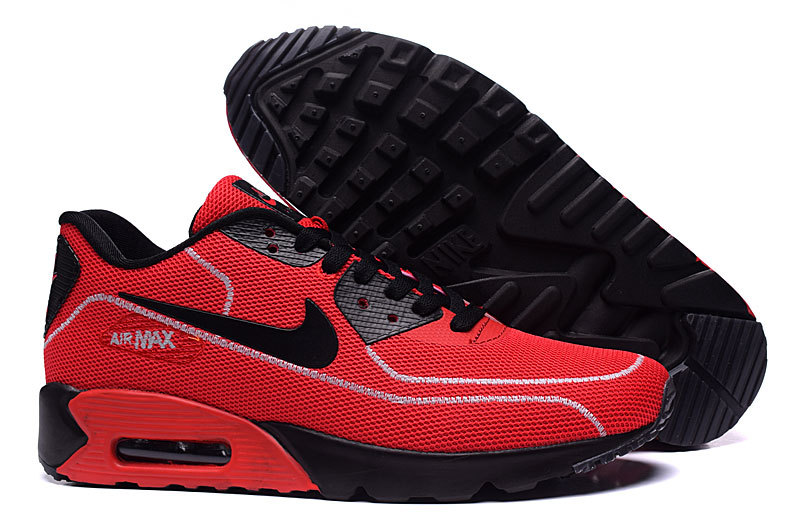 New Nike Air Max 90 Midnight Firefly Red Black Shoes - Click Image to Close