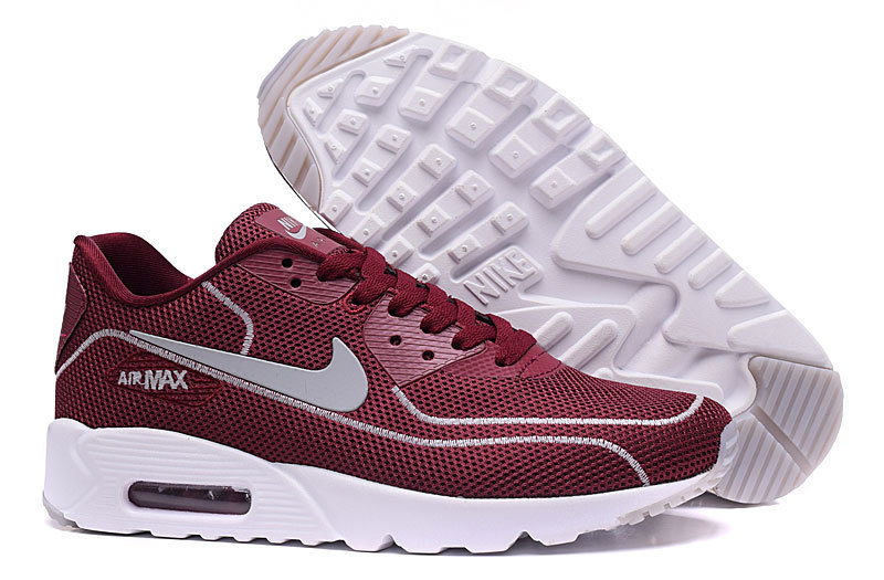 New Nike Air Max 90 Midnight Firefly Wine Red White Shoes - Click Image to Close